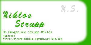 miklos strupp business card